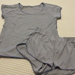 LAKE Pajamas Pima Shorts Set in Hydrangea